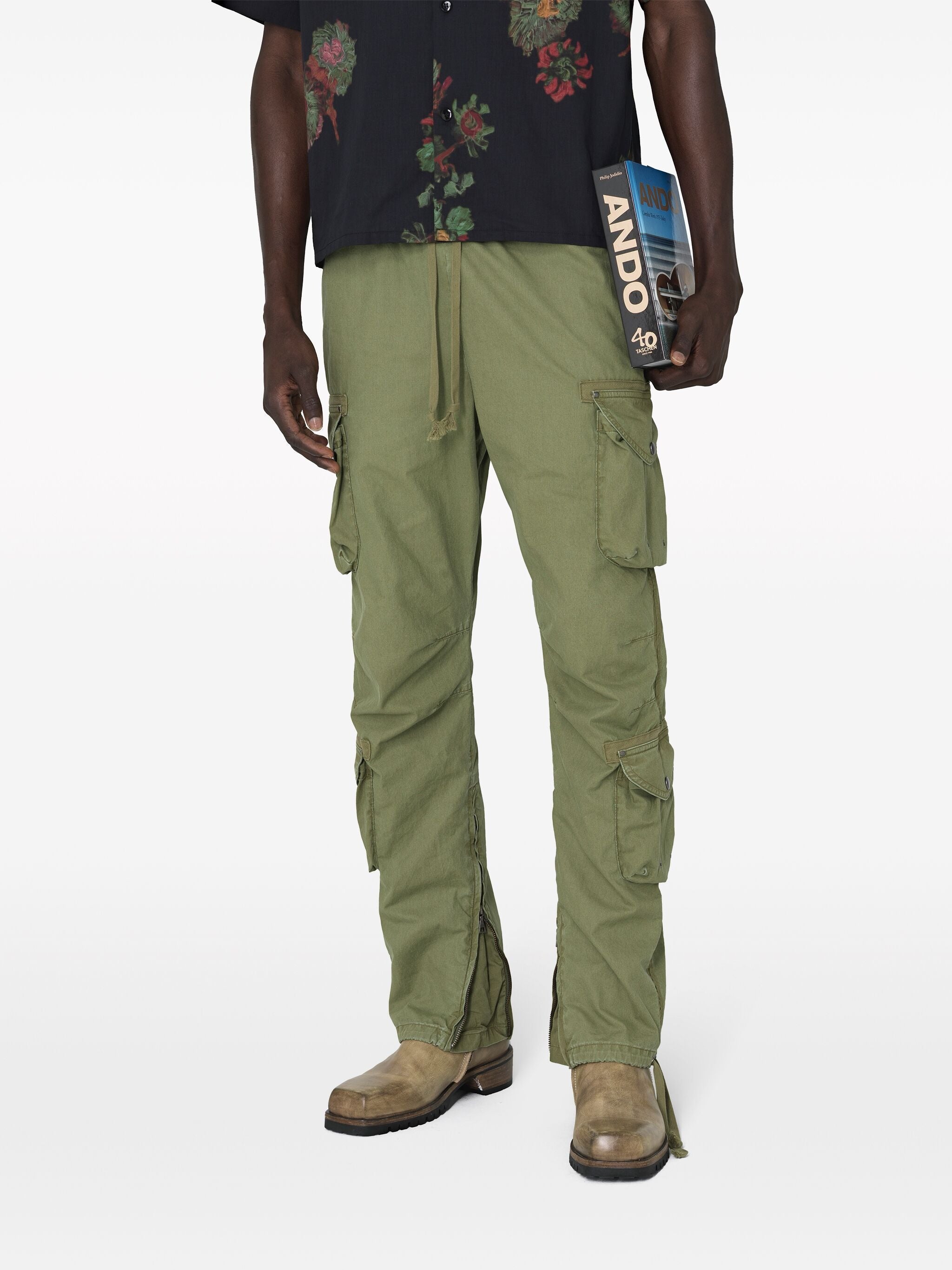 DECK DART DETAILING WAISTBAND COTTON CARGO PANTS