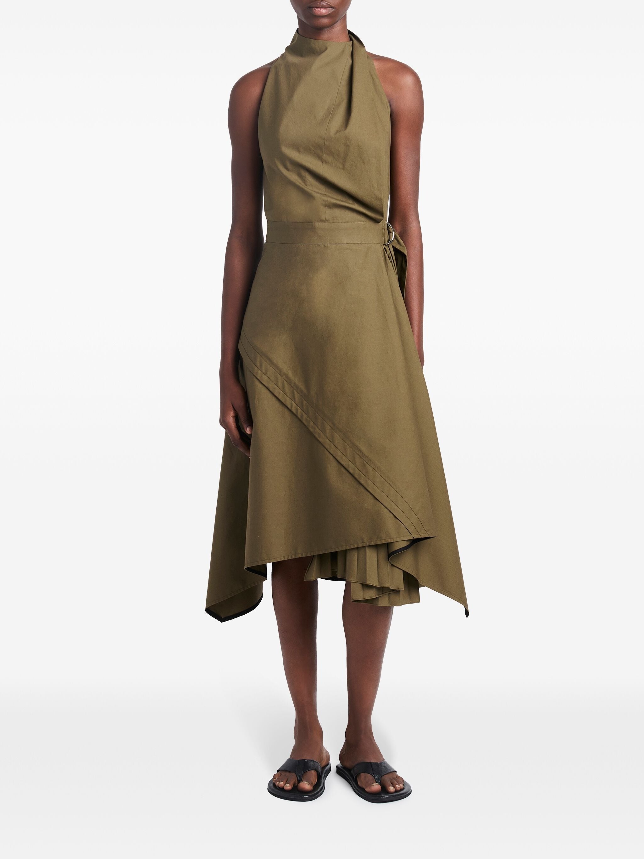 LAYERED POPLIN WRAP DRESS