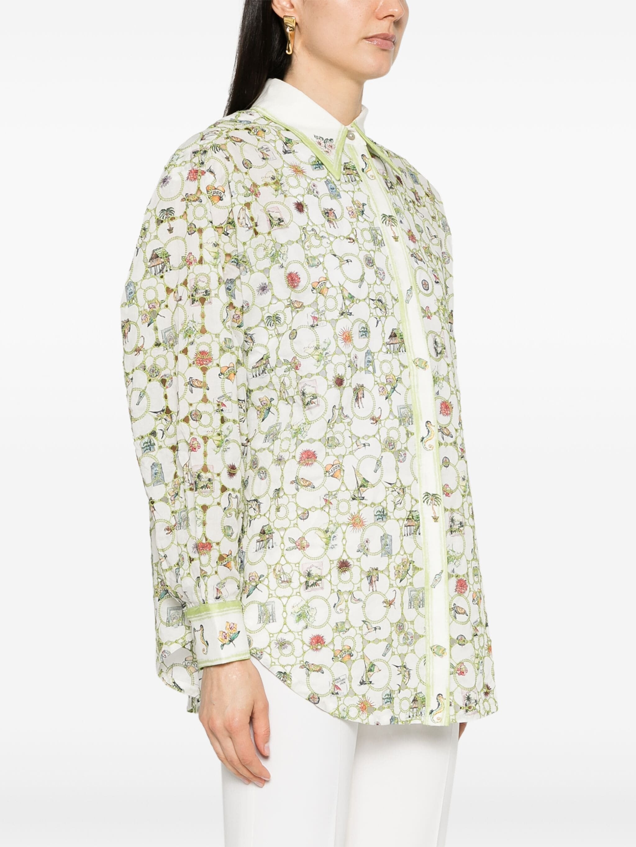 SUNSET EMBROIDERED L/S COTTON SHIRT