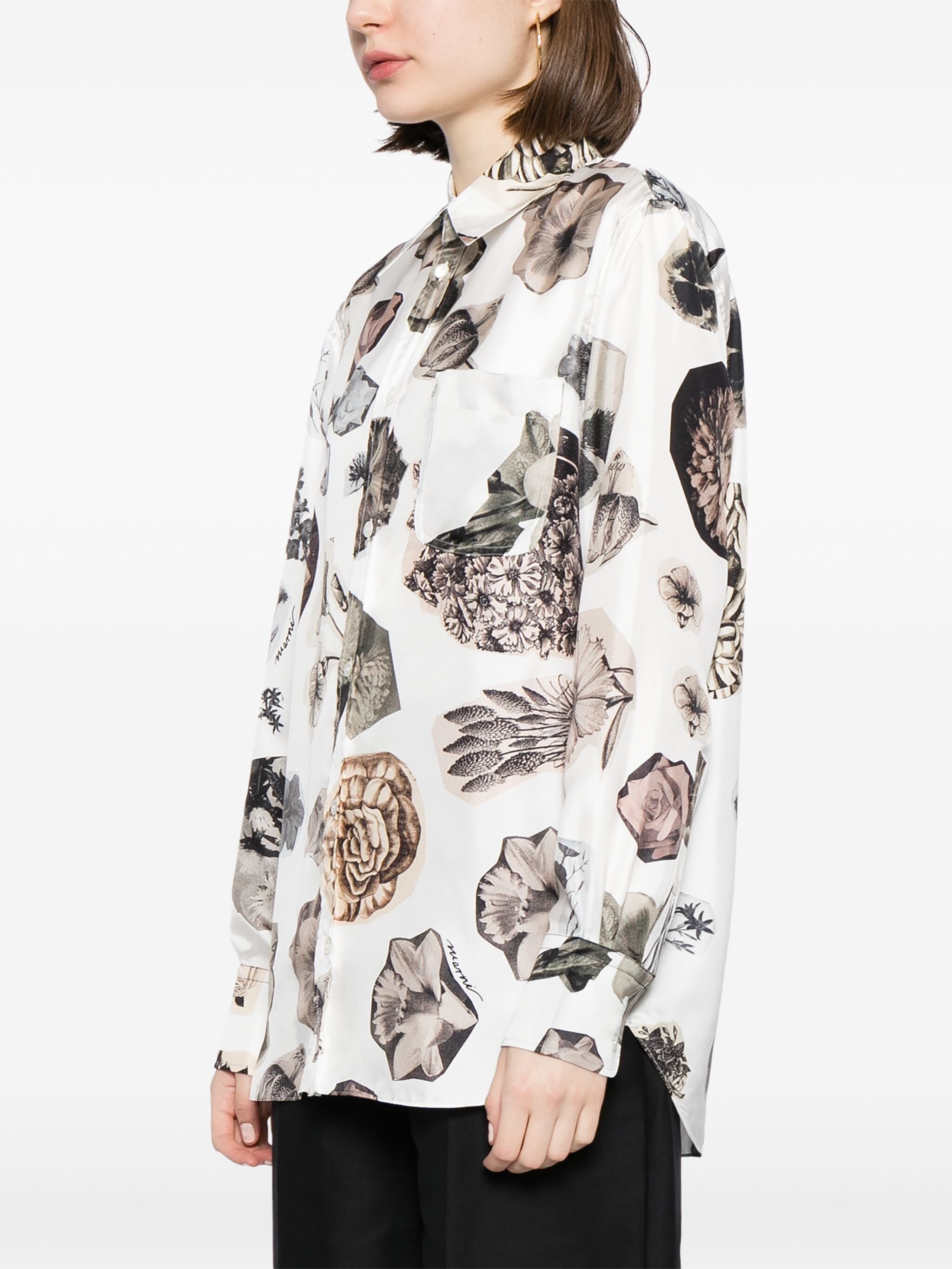 FLORAL-PRINT SILK SHIRT