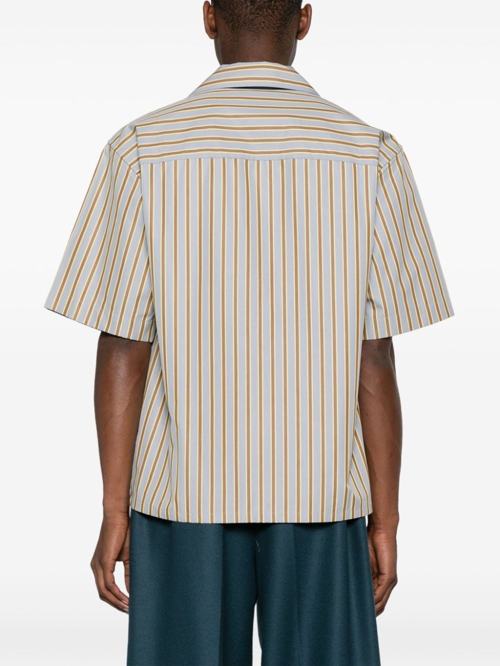 VERTICAL STRIPE PATTERN COTTON S/S SHIRT