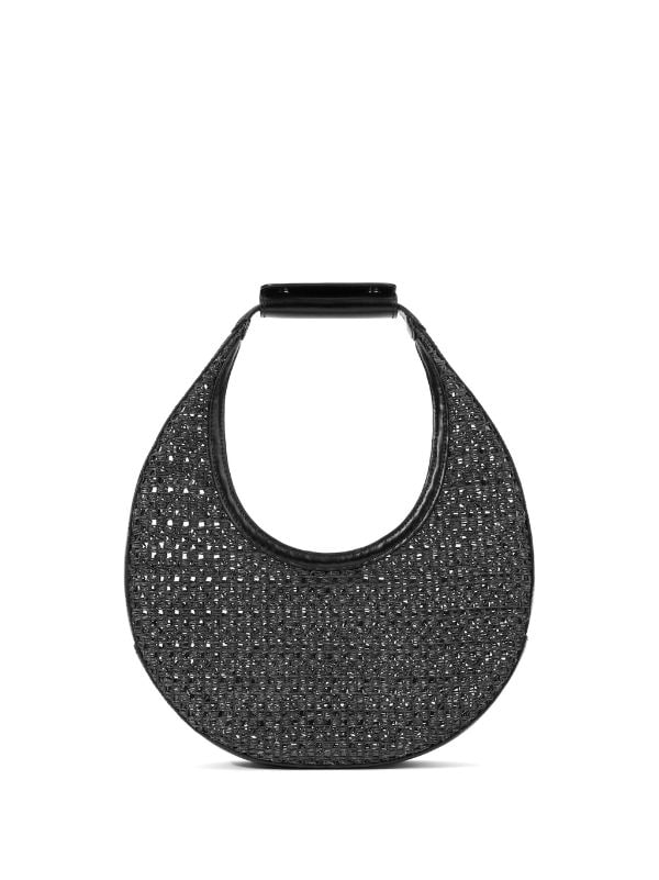 MOON WOVEN LEATHER TRIM TOTE BAG