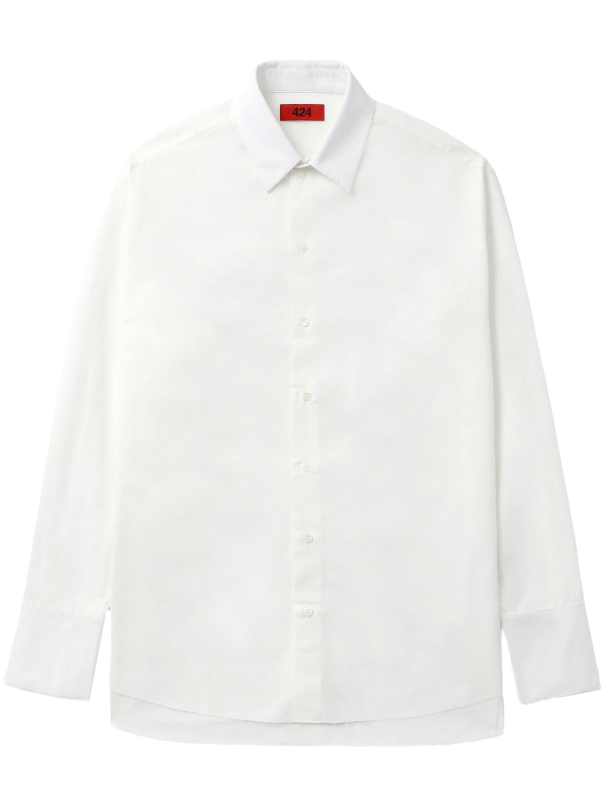 TUNIC BUTTON-UP COTTON-BLEND SHIRT