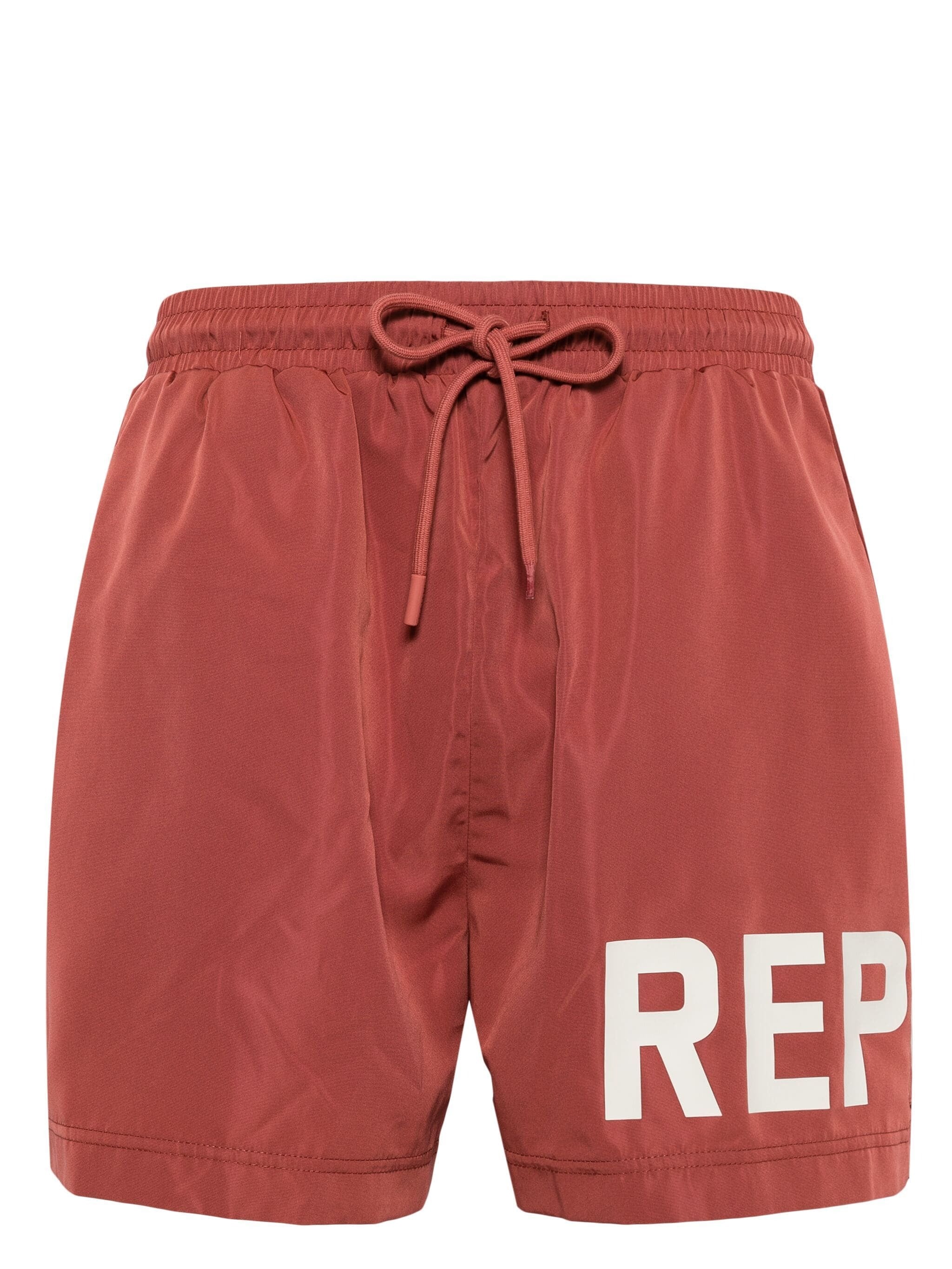 REPRESENT LOGO-PRINT DRAWSTRING SWIM SHORTS