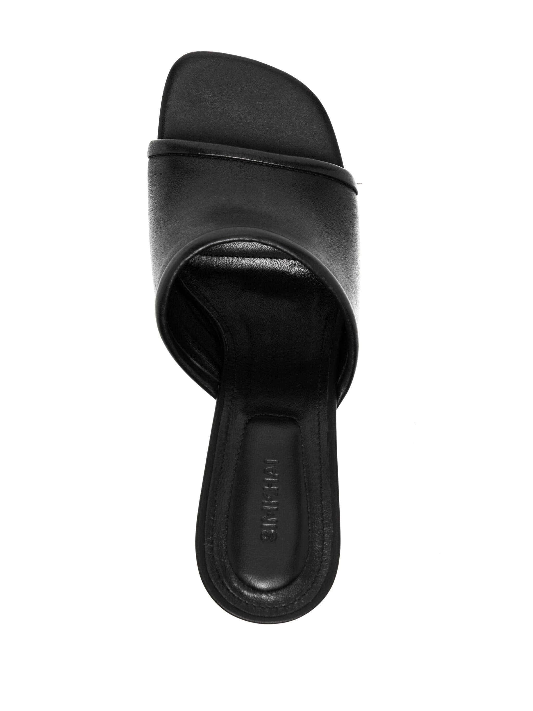 WINSTON OPEN TOE 80MM LEATHER MULES