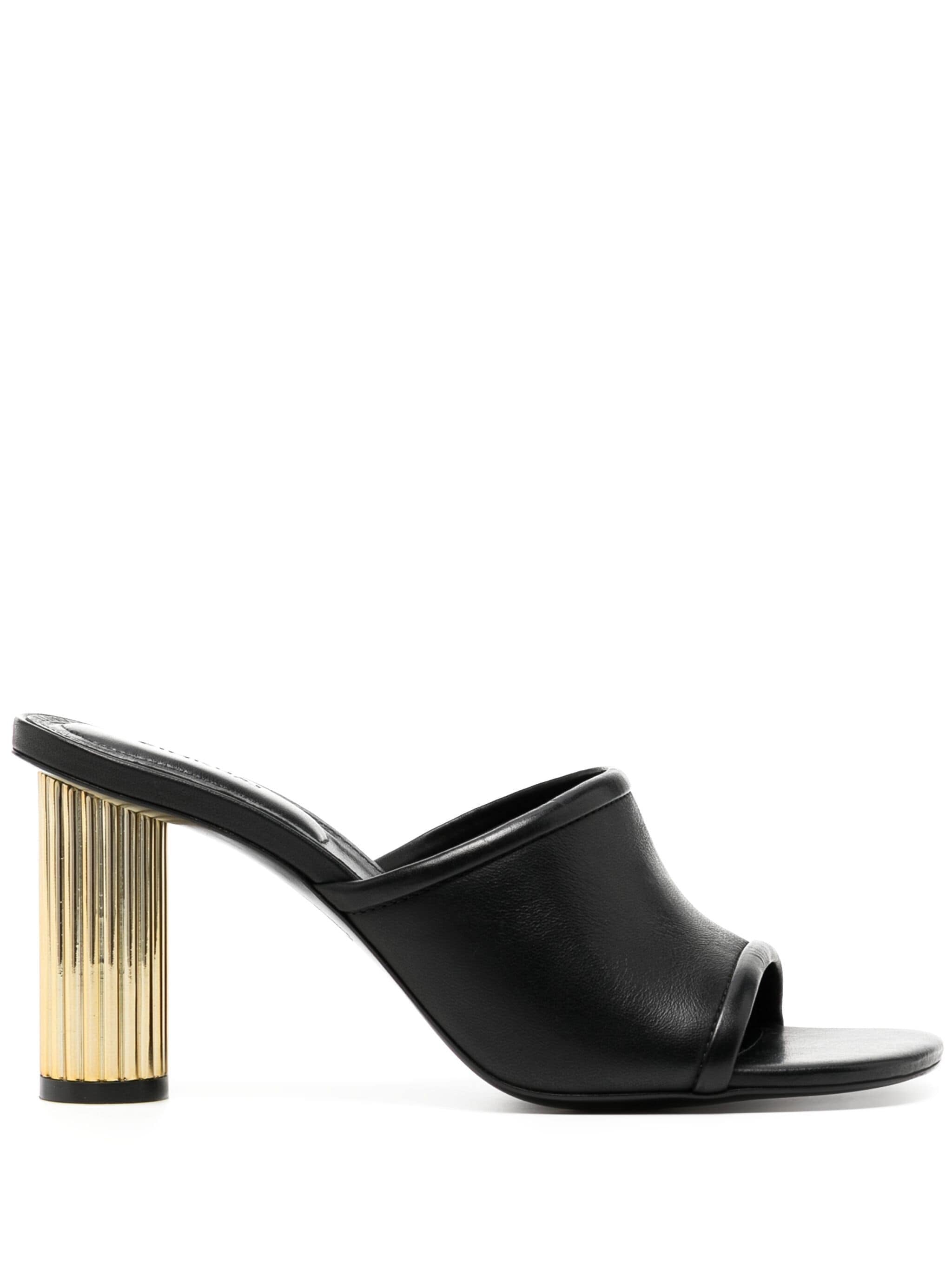 WINSTON OPEN TOE 80MM LEATHER MULES