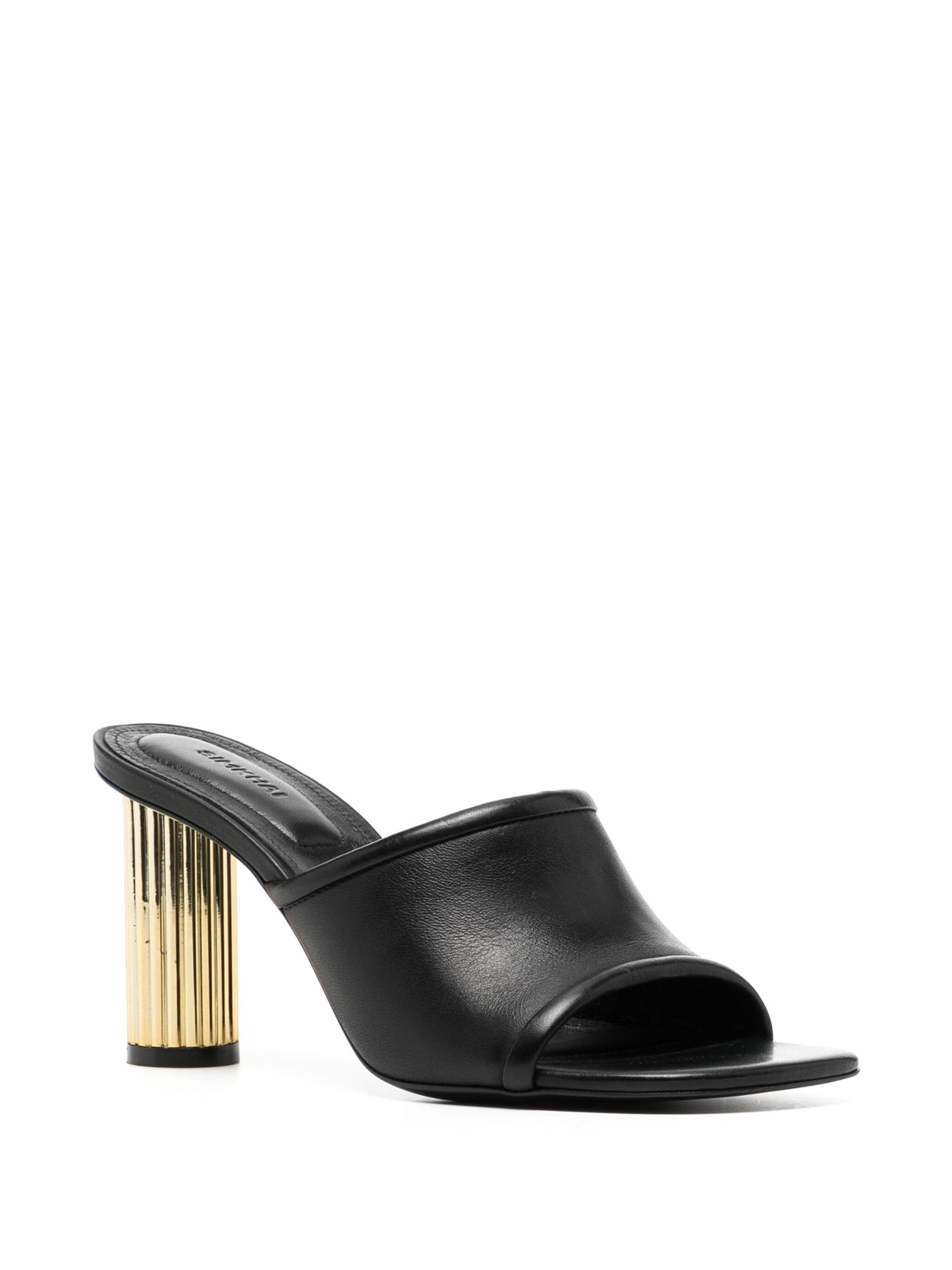 WINSTON OPEN TOE 80MM LEATHER MULES