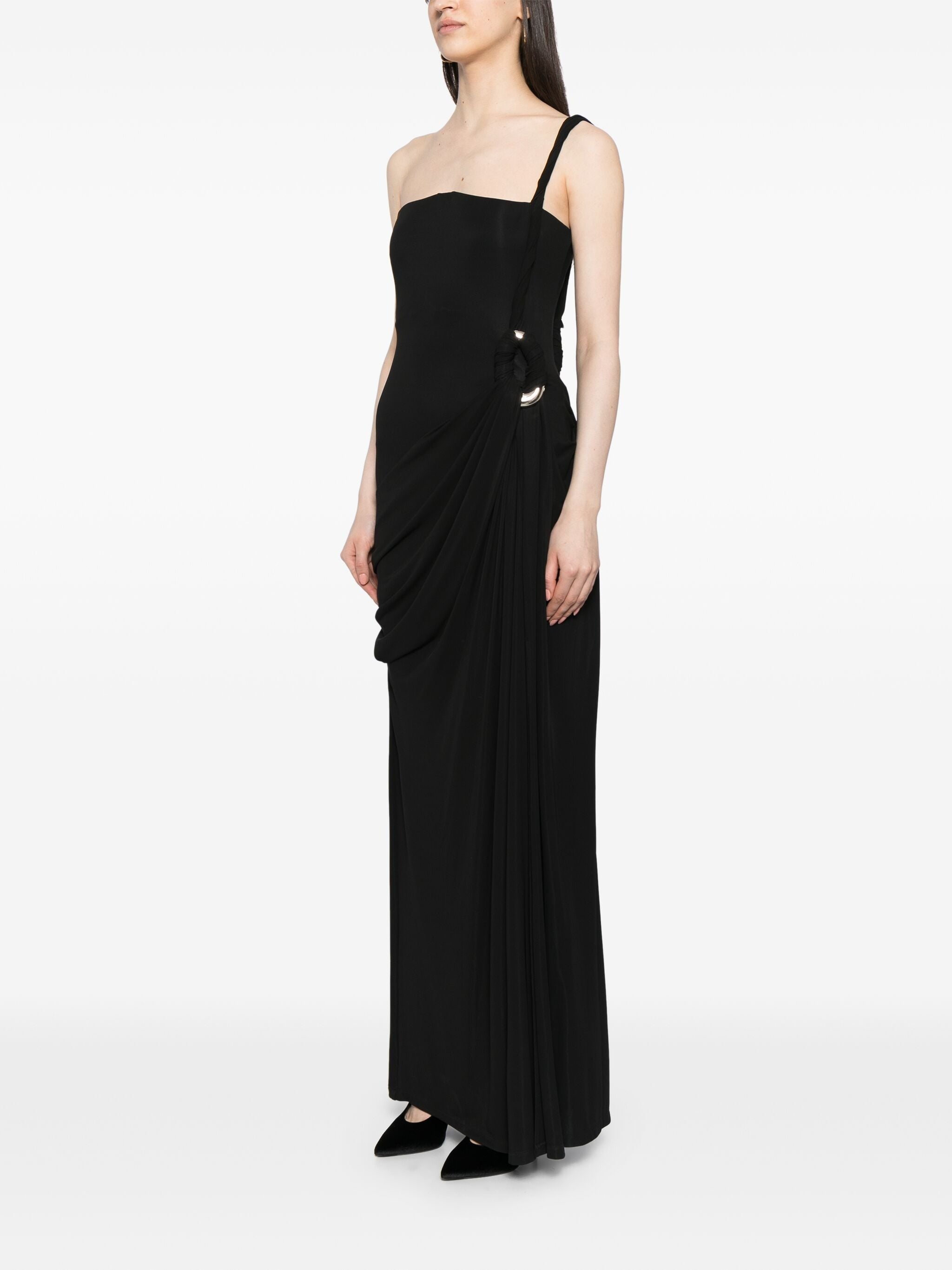 SONE TWISTED ONE SHOULDER GOWN DRESS