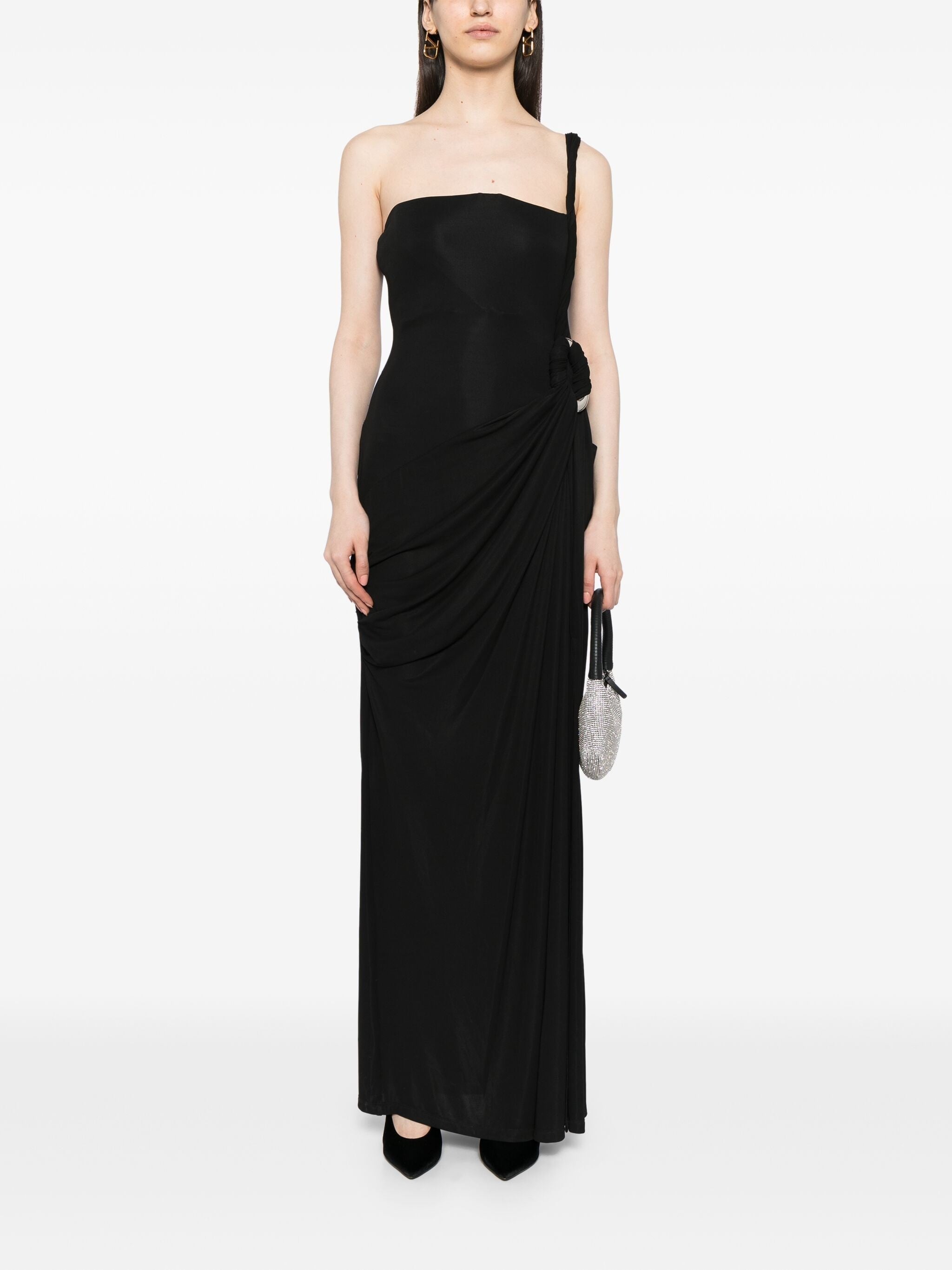 SONE TWISTED ONE SHOULDER GOWN DRESS