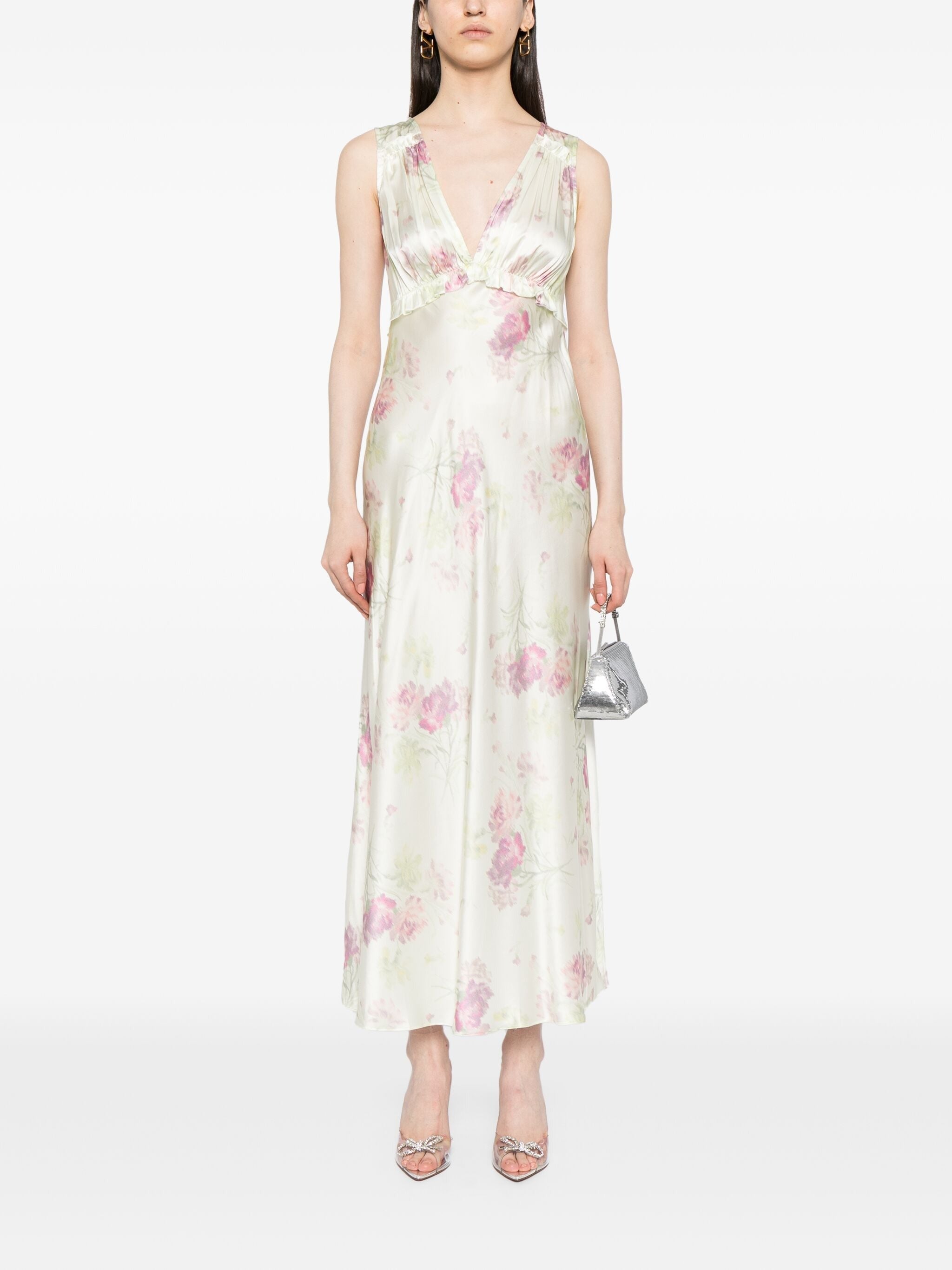 SUNIVA SILK CHARMEUSE SLIP DRESS