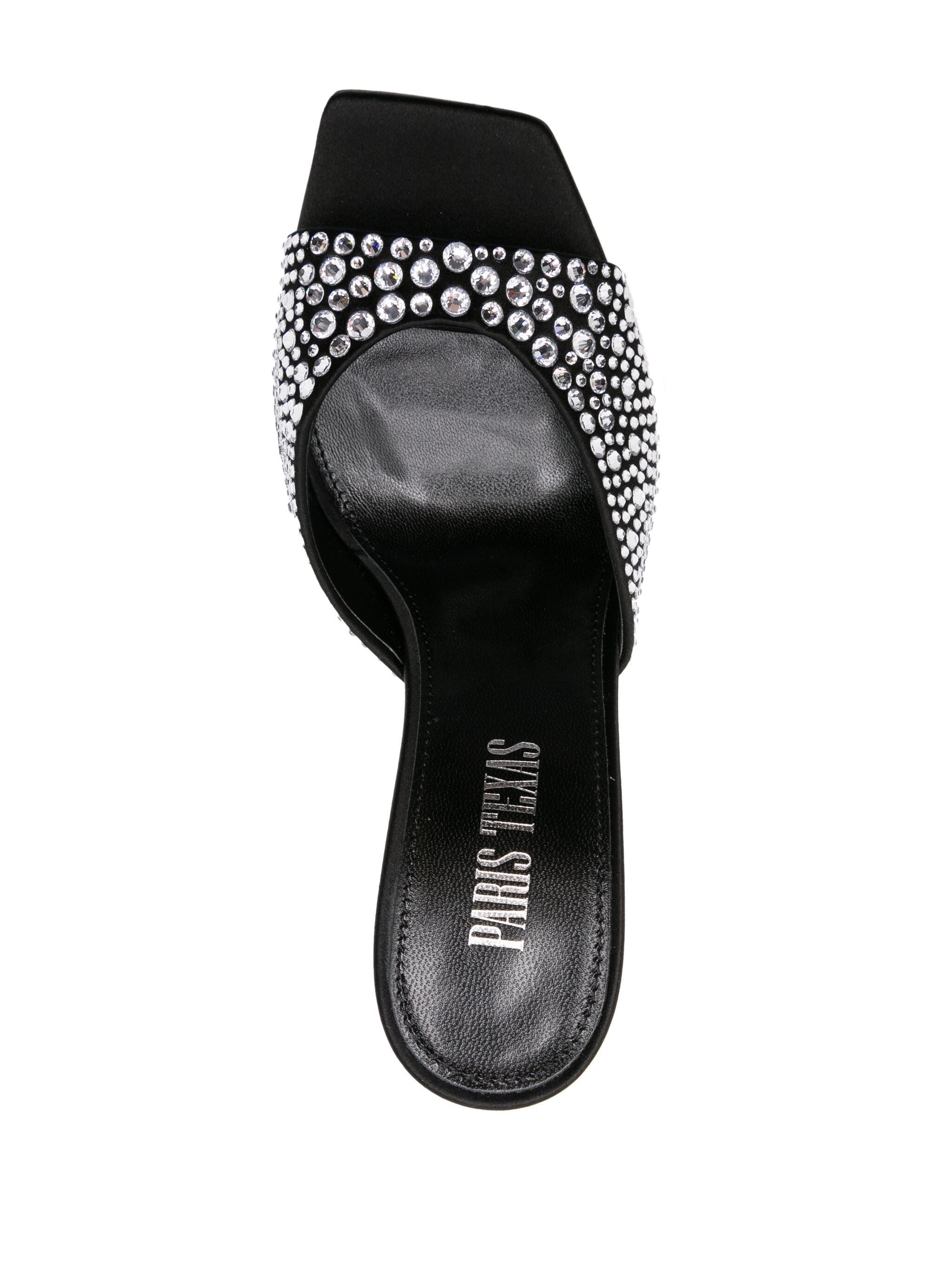 HOLLY CRYSTAL-EMBELLISHED LEATHER MULES