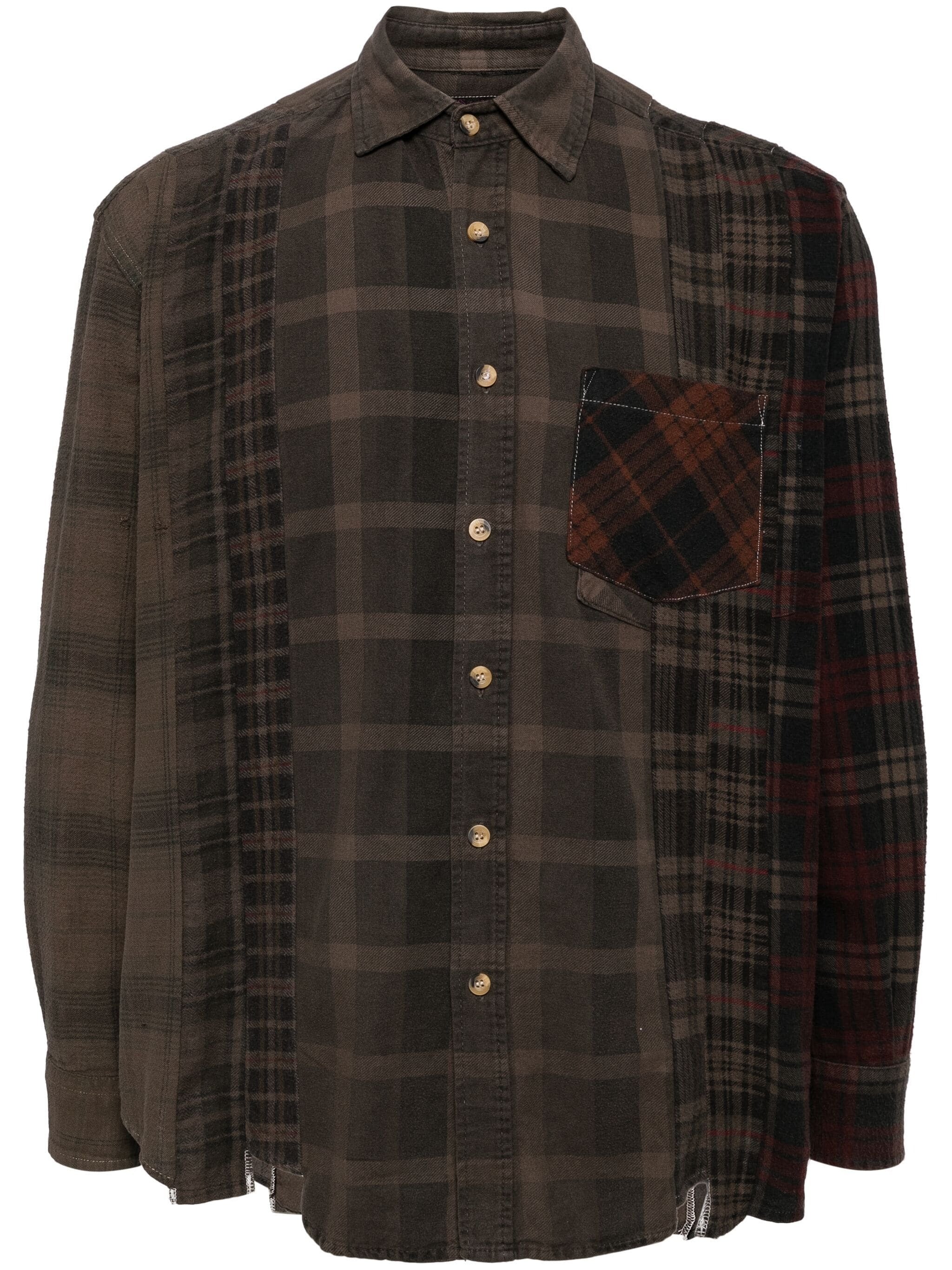 7CUTS SHIRT/ OVER DYE FLANNEL SHIRT