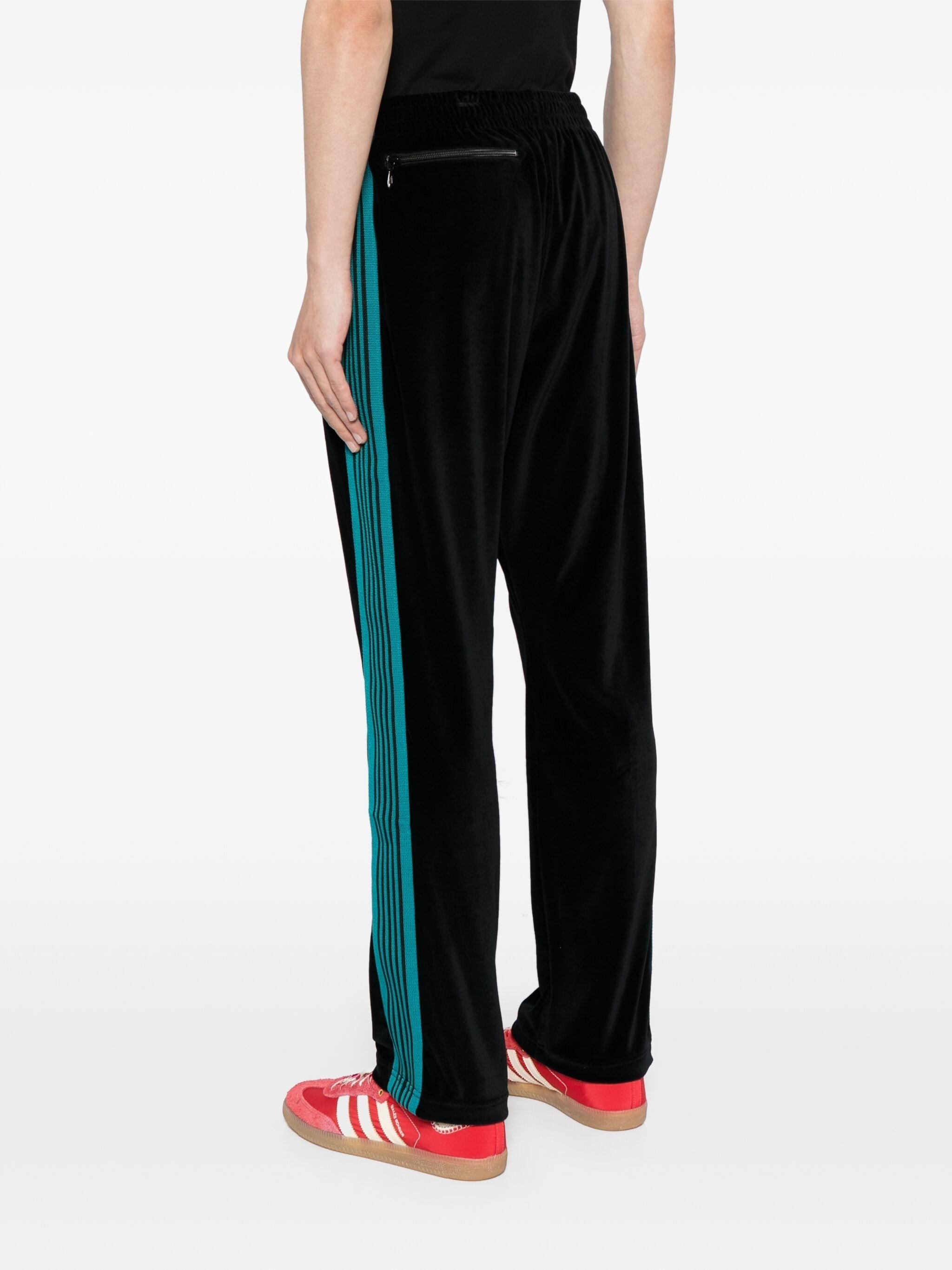 C/PE VELOUR LOGO-EMBROIDERED TRACK PANTS