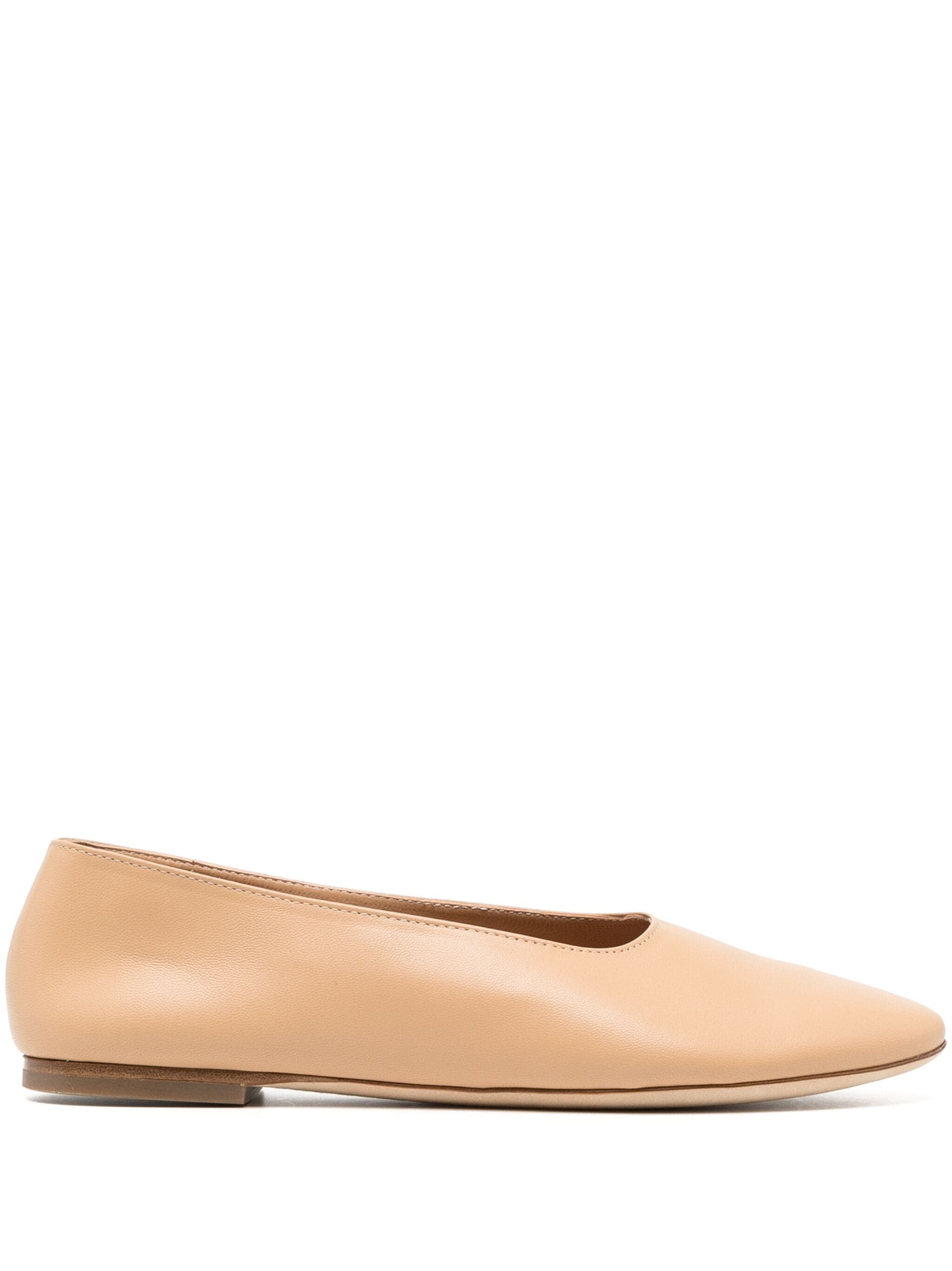 ALBA BALLET LEATHER TOE SLIP-ON FLAT