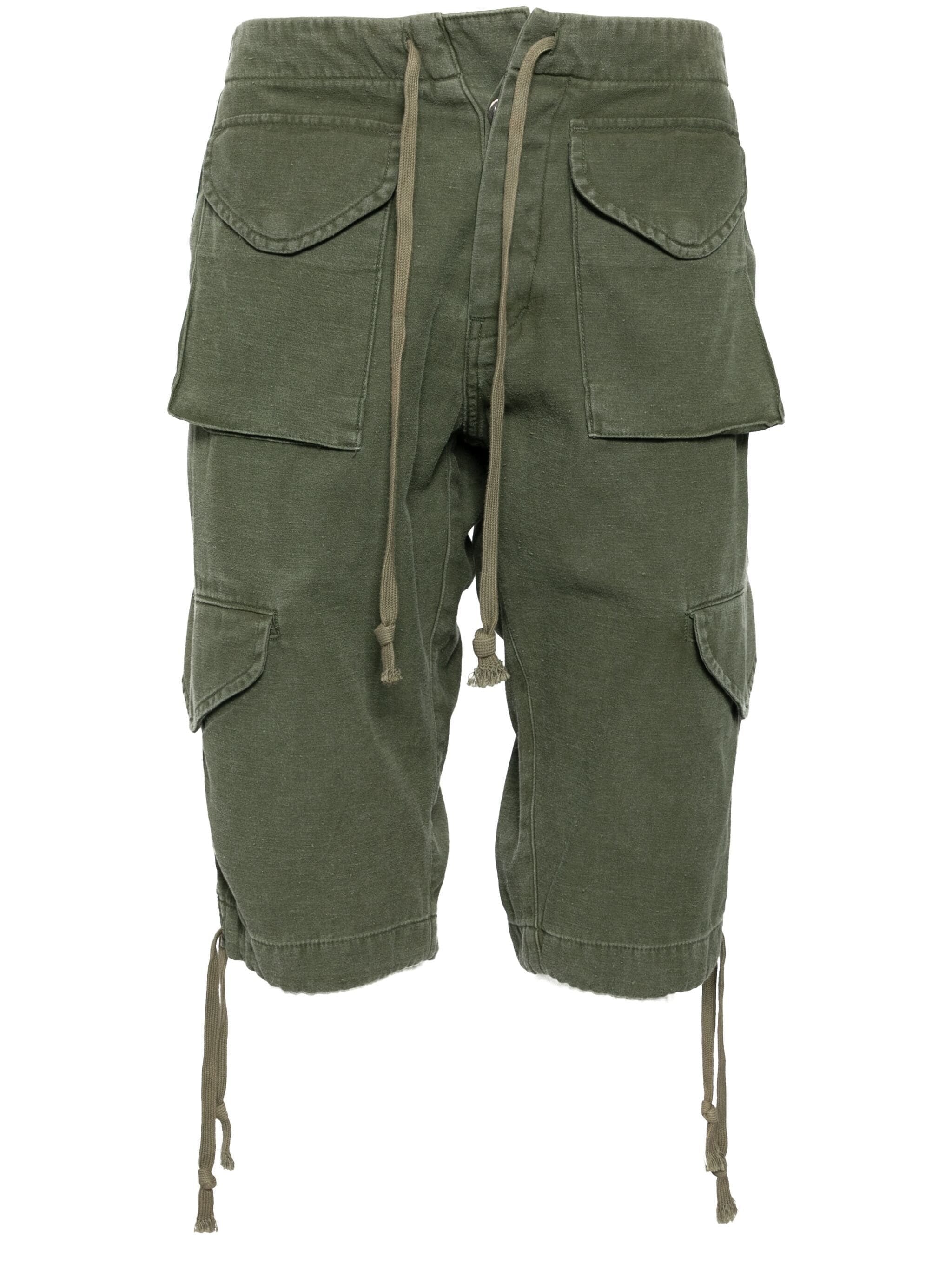 DRAWSTRING CARGO COTTON SHORTS