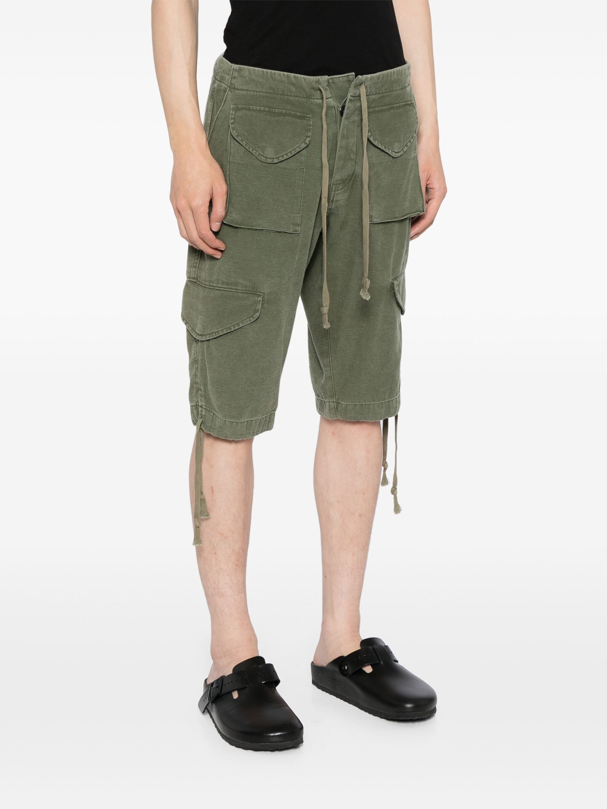 DRAWSTRING CARGO COTTON SHORTS