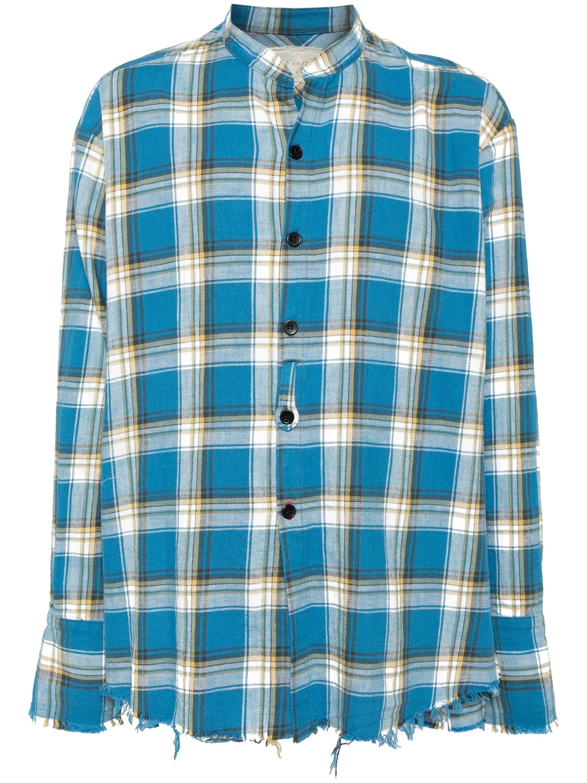 PLAID STUDIO PATCHWORK LS COTTON SHIRT