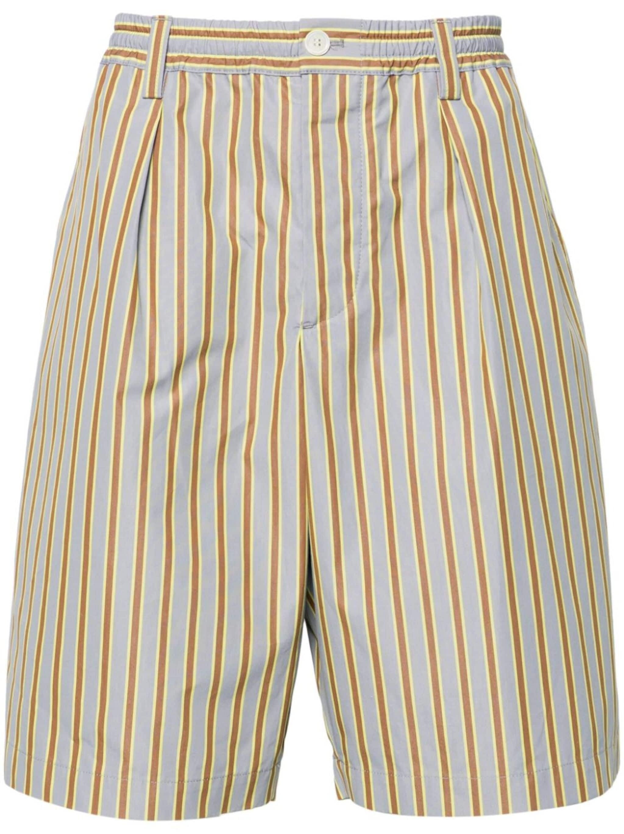 STRIPED COTTON BERMUDA SHORTS