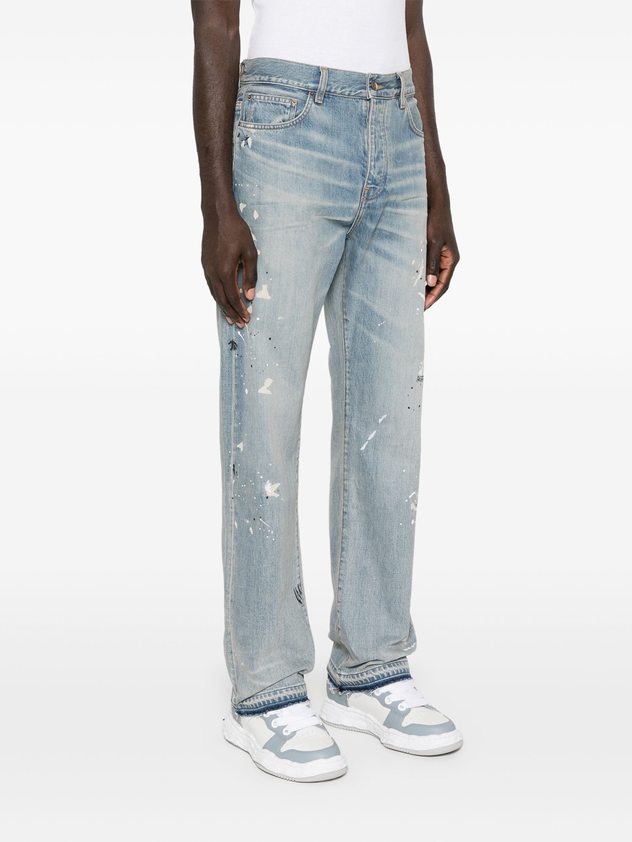 PAINTER WASHED DENIM STRAIGHT-LEG JEANS