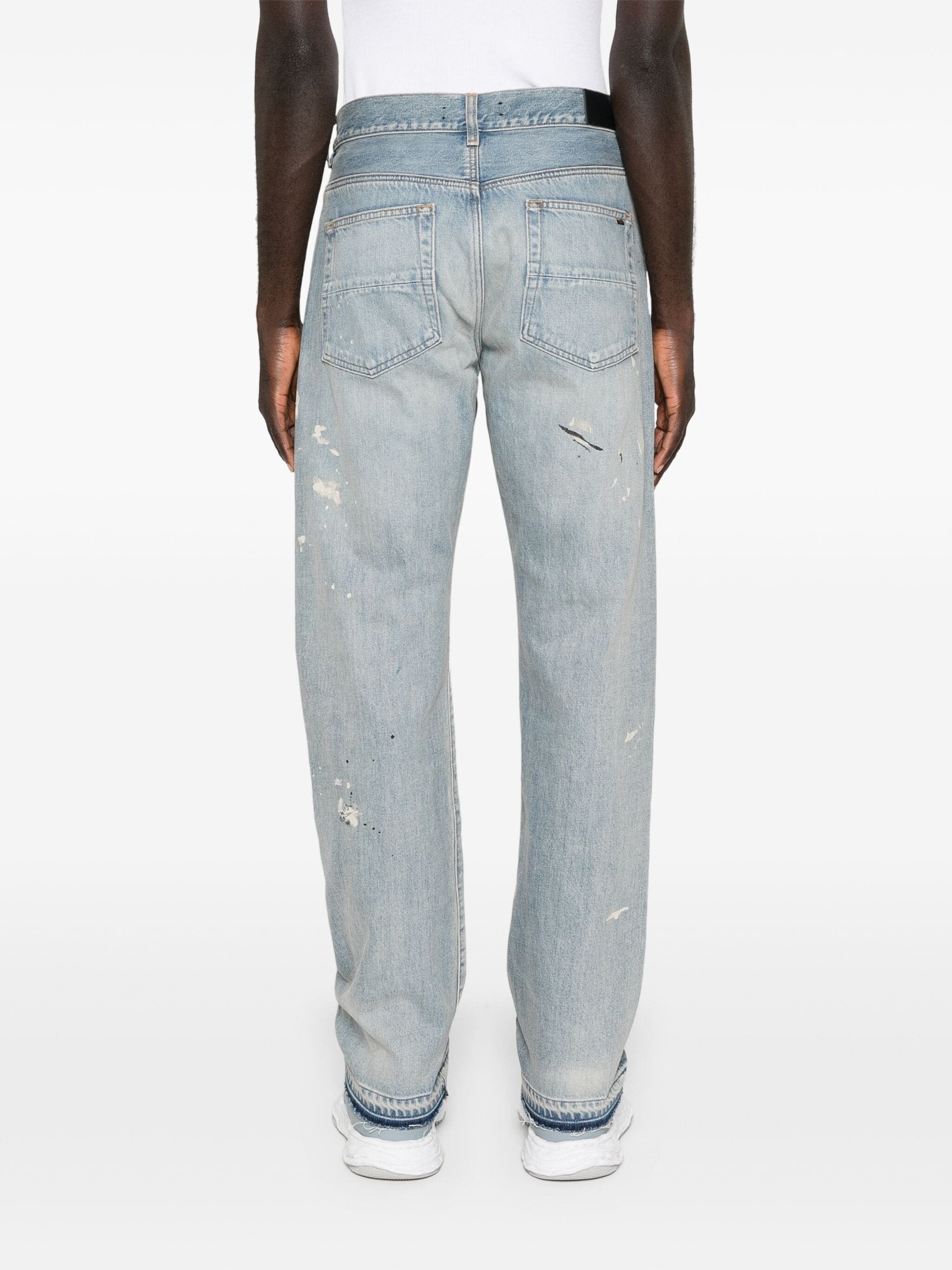 PAINTER WASHED DENIM STRAIGHT-LEG JEANS