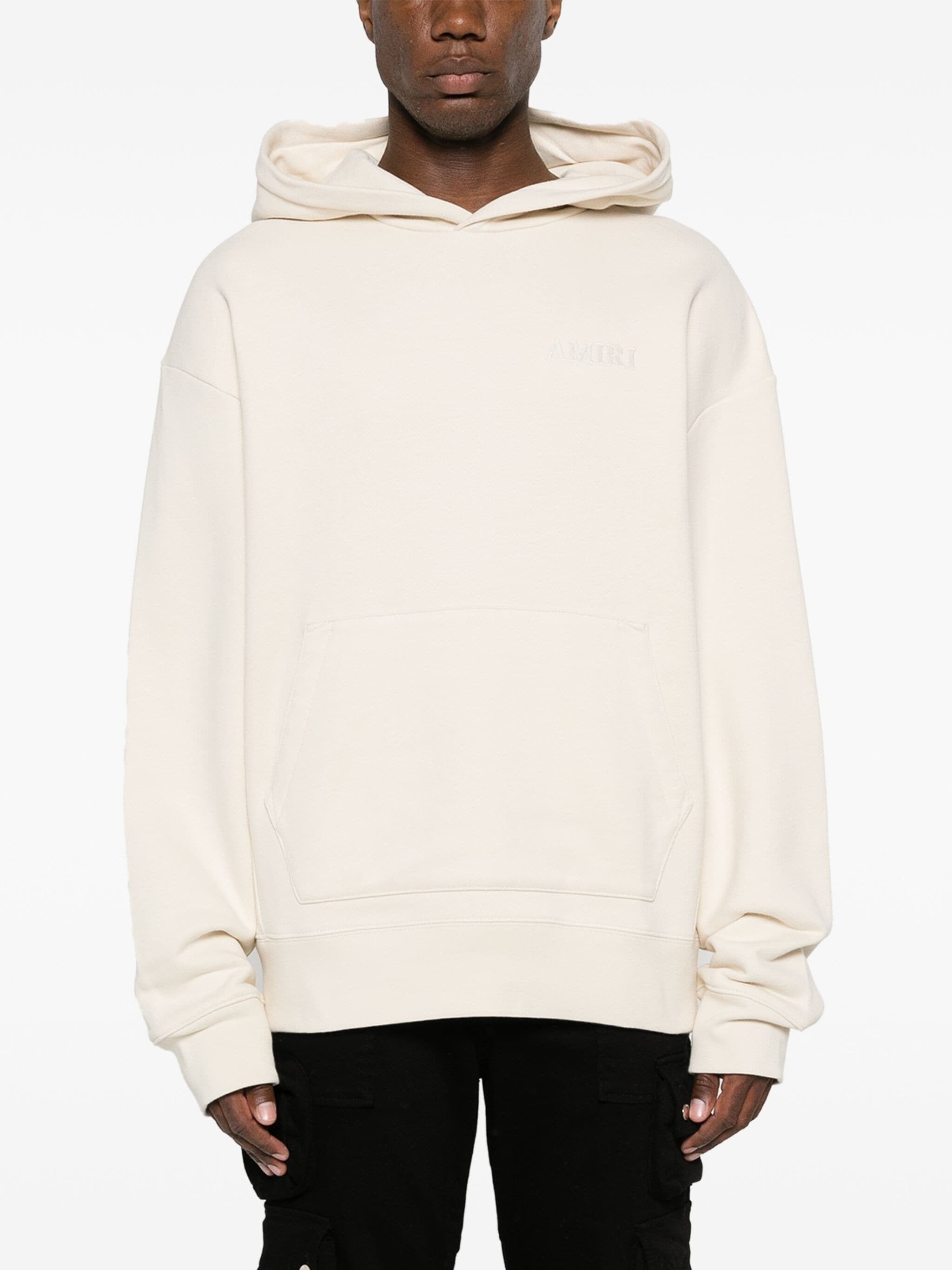 MA LOGO-EMBROIDERED COTTON HOODIE