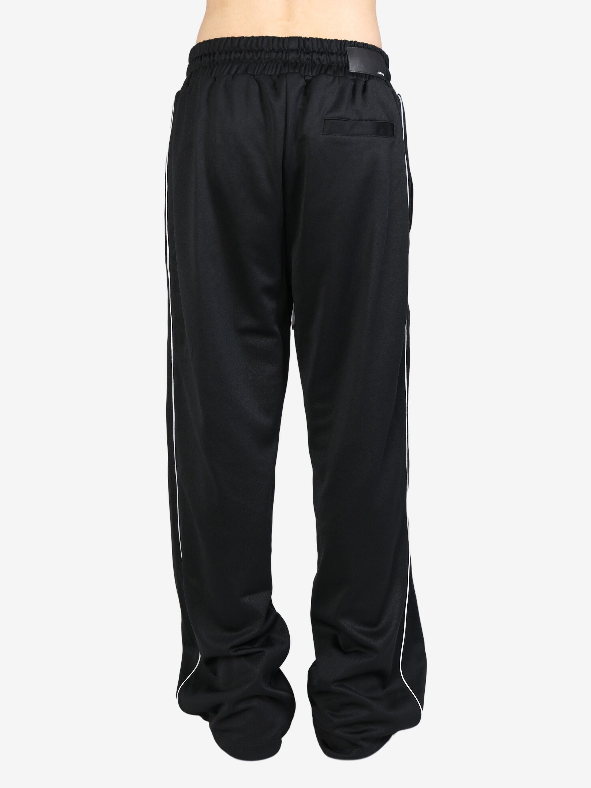 MA EMBROIDERED LOGO PRINT FLARE TRACK PANT