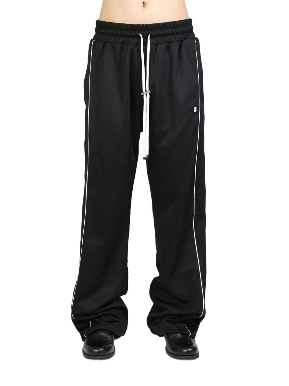 MA EMBROIDERED LOGO PRINT FLARE TRACK PANT