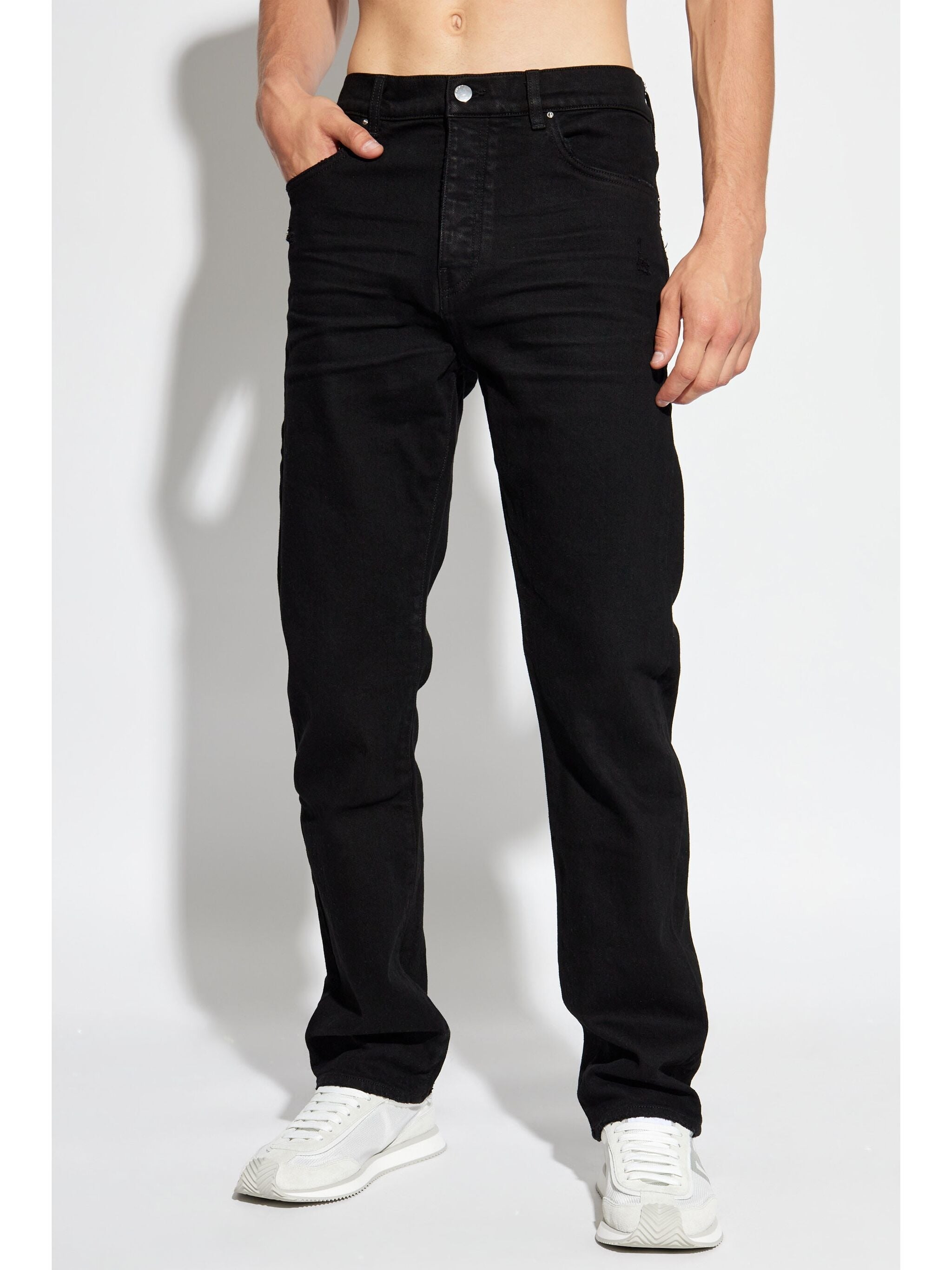 MID-RISE SLIM-CUT STRETCH-COTTON JEANS