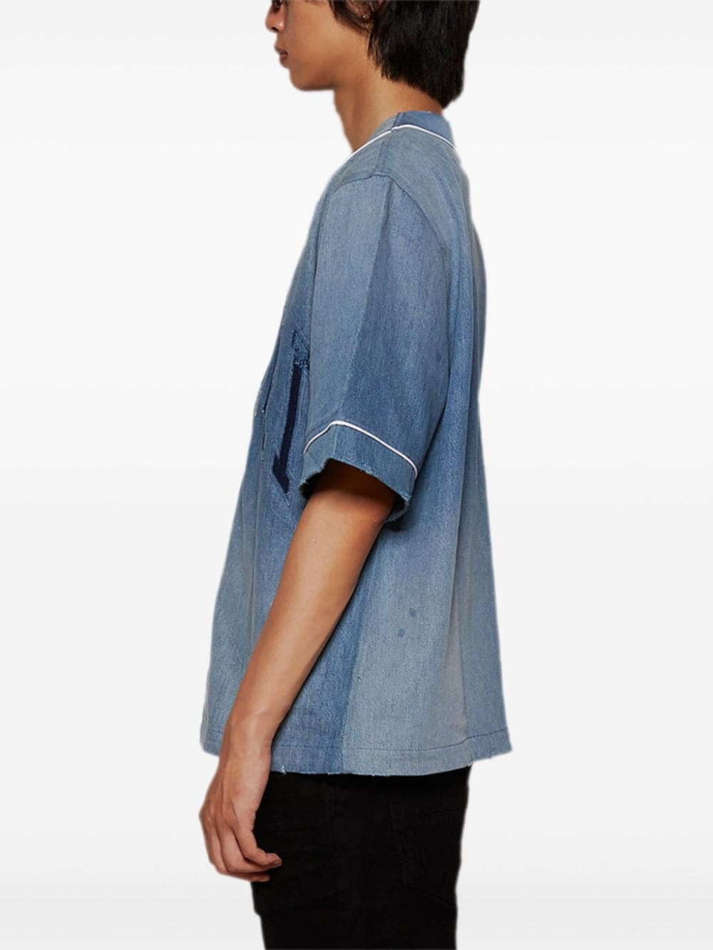 SUNFADED BASEBALL CONTRAST PIPING S/S SHIRT