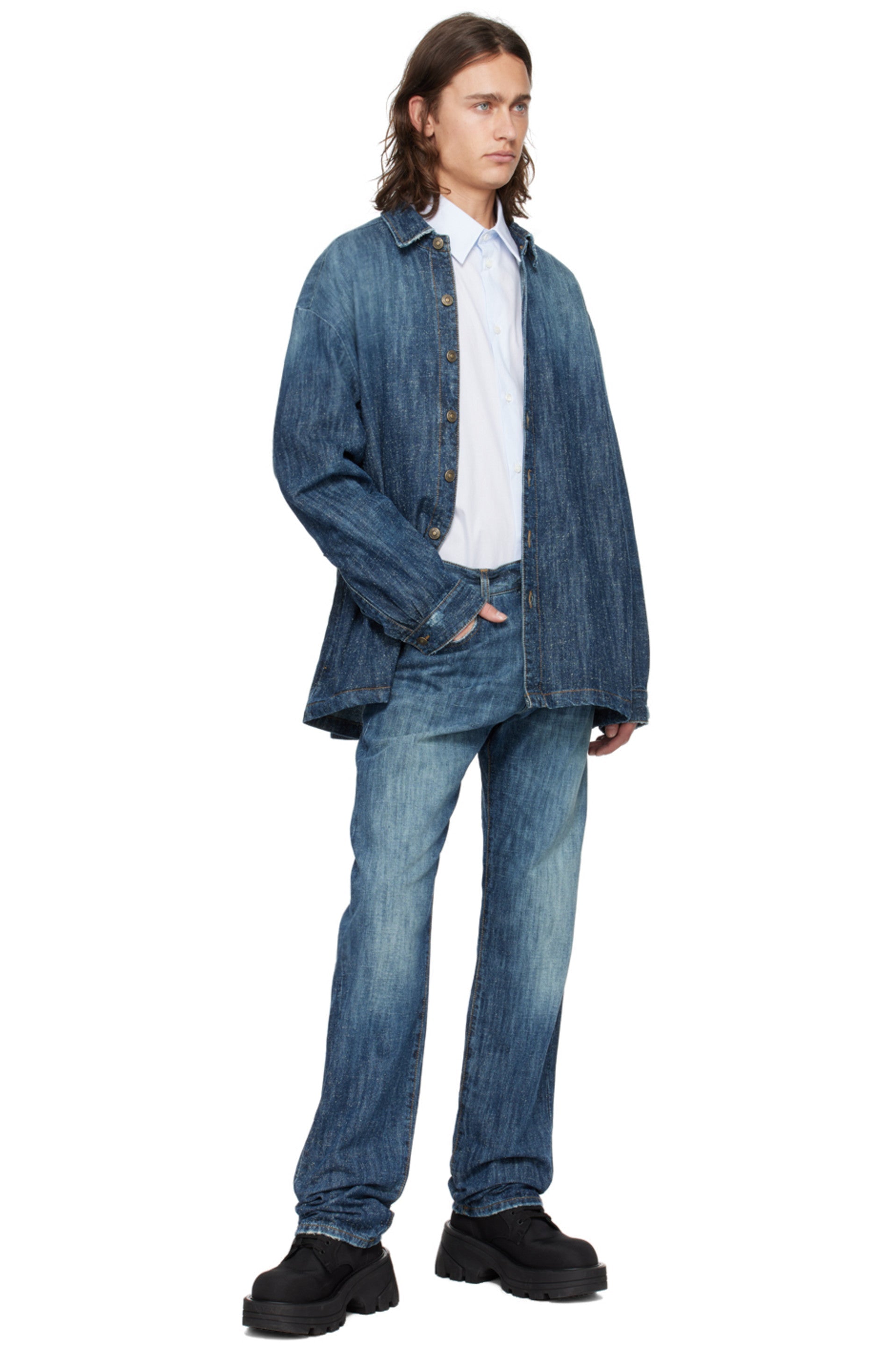 FADED DENIM 41626 SPREAD COLLAR SHIRT