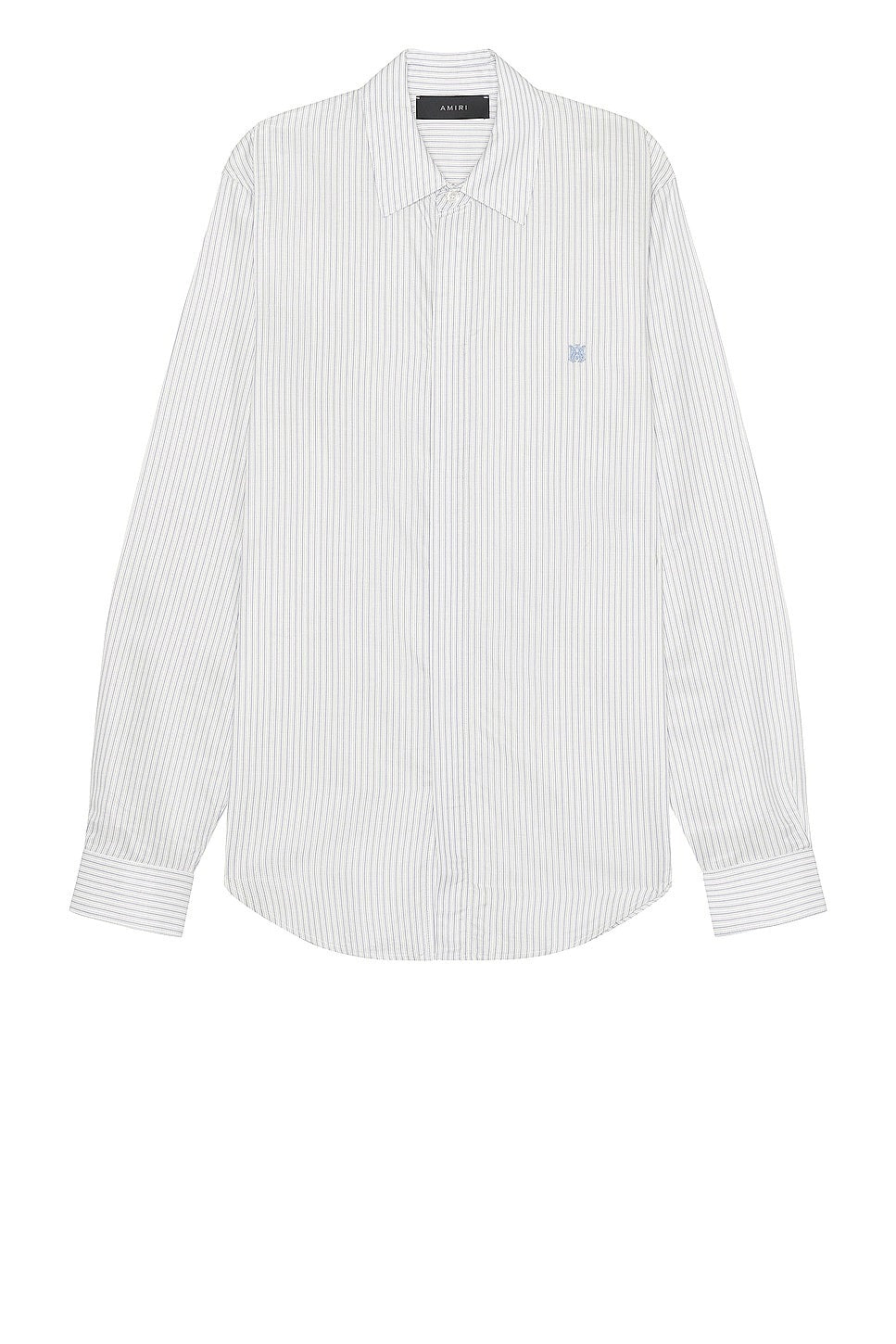 CROWDED STRIPE POPLIN COLLAR SHIRT