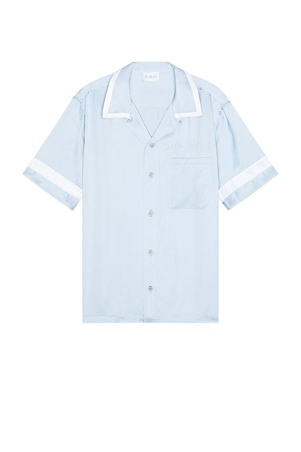 WAITER SATIN LOGO-EMBROIDERED S/S SHIRT