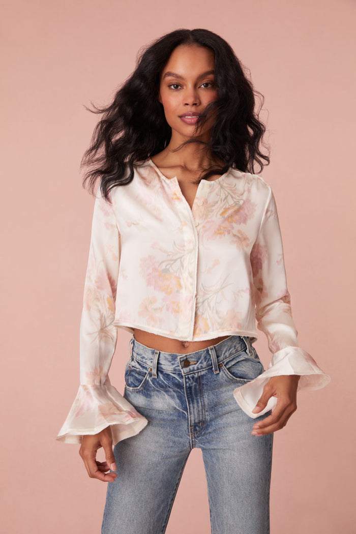 LYNDON FLORAL BELL SLEEVE TOP