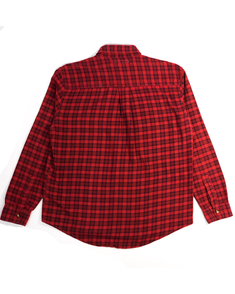 7CUTS PANELLED-DESIGN ASYMMETRIC FLANNEL SHIRT